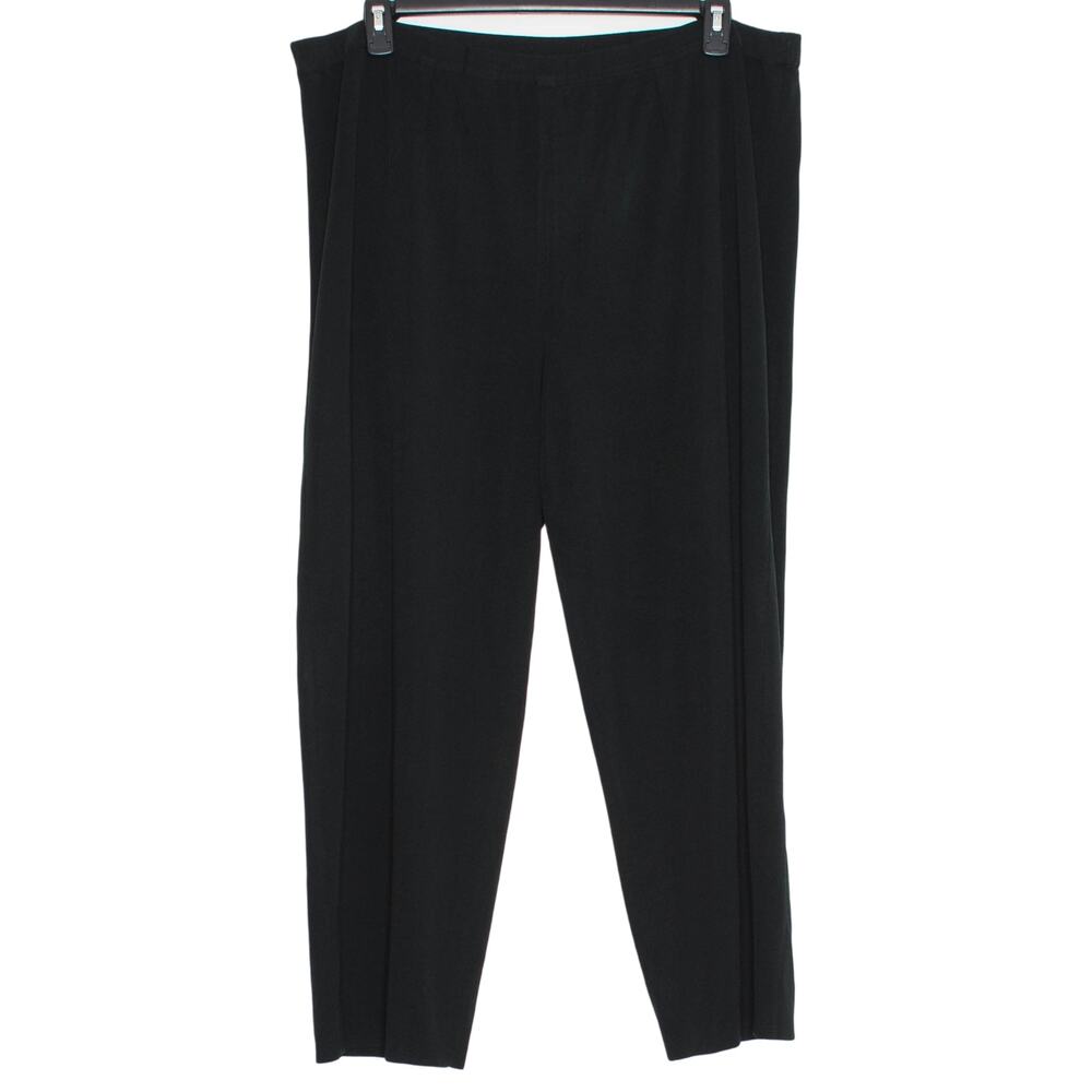 Eileen Fisher Black Wool Pants XL Quiet Luxury Old Money Minimalist Workwear